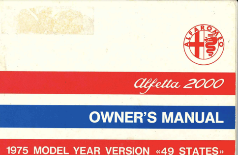 Alfetta 2000 USA manual